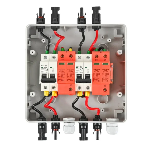 PV Überspannungs- und Überstromschutz 1000V C32A Automat 2-String mit MC4 Steckern – Bild 3