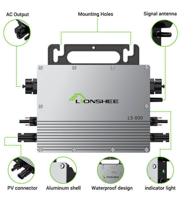 Lionshee Micro Wechselrichter 800W LS-800 – Bild 5
