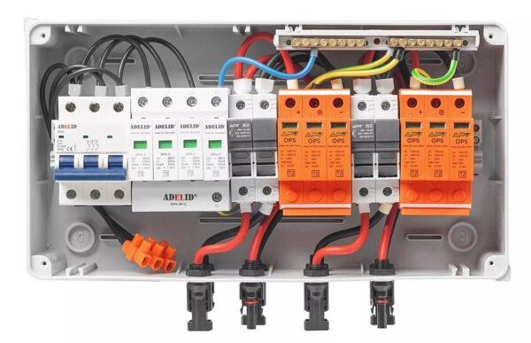 PV Überspannungs- und Überstromschutz 1000V 30A 2-String mit MC4 Steckern und Netz-Überspannungsschutz – Bild 2
